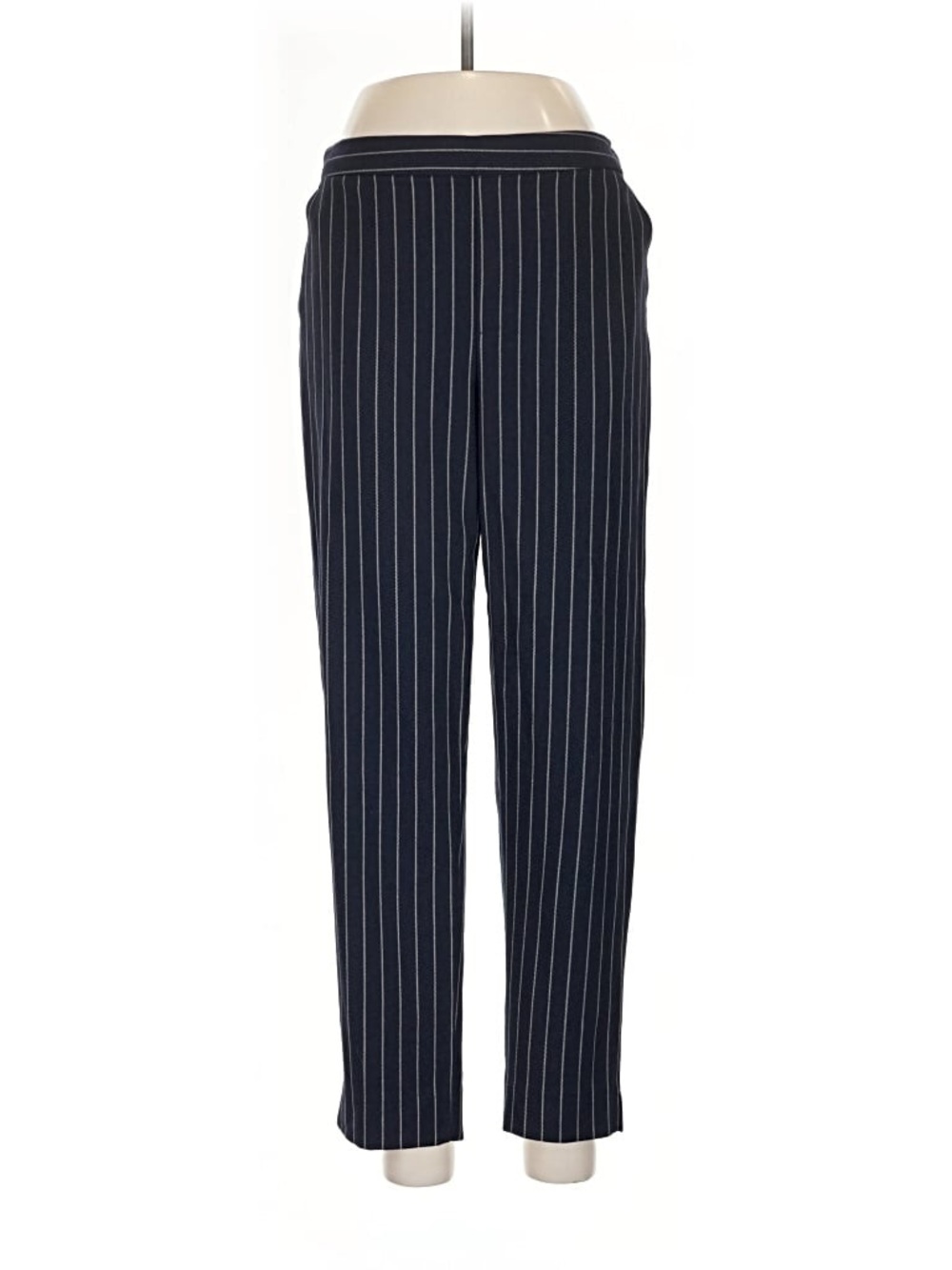 Banana Republic Navy with White Pinstripe Elastic Waist Dress Pants size 10